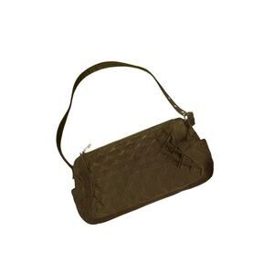 Vera Bradley Purse Brown Quilt Microfiber Shoulder Bag Baguette Adjustable Strap